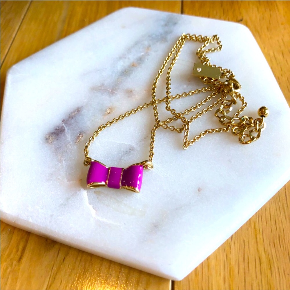 Kate Spade Fuchsia/Purple Bow Necklace